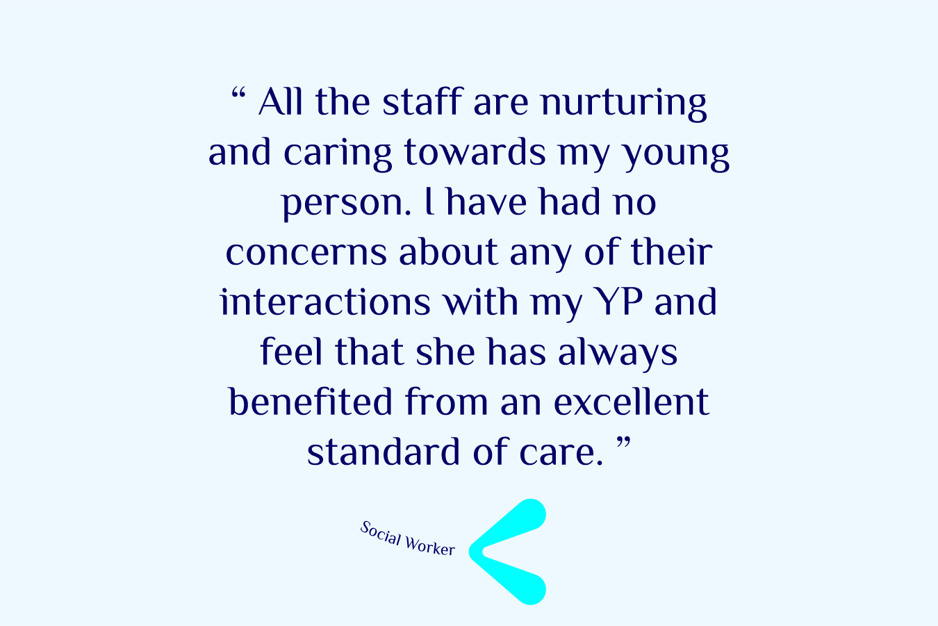 A Social Worker shares their experience, 'All the staff are nurturing and caring towards my young person. I have had no concerns about any of their interactions with my YP and feel that she has always benefited from an excellent standard of care.' 